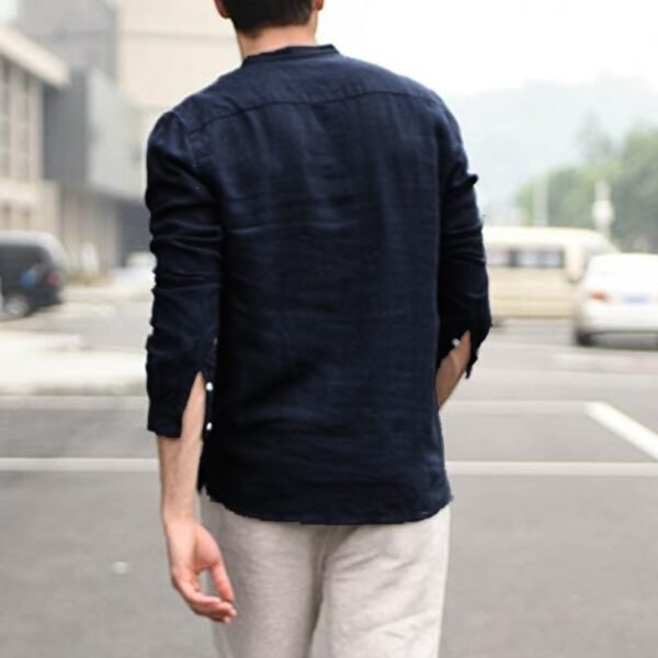 Plaid Collar Tops Turn Down Men Shirts Clothing - Image 5