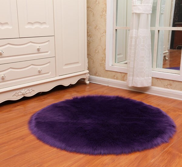 Round Soft Faux Sheepskin Fur Area Rugs for Bedroom Living Room Floor Shaggy Plush Carpet White Home Floor Mat Rug Bedside Rugs - Image 6