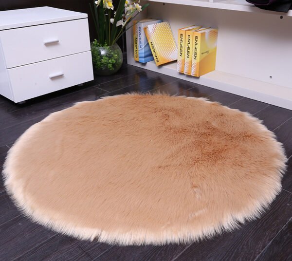 Round Soft Faux Sheepskin Fur Area Rugs for Bedroom Living Room Floor Shaggy Plush Carpet White Home Floor Mat Rug Bedside Rugs - Image 3