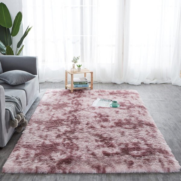 Tie-dyed Wool Carpets, Living Room Plain PV Pile Carpets - Image 5