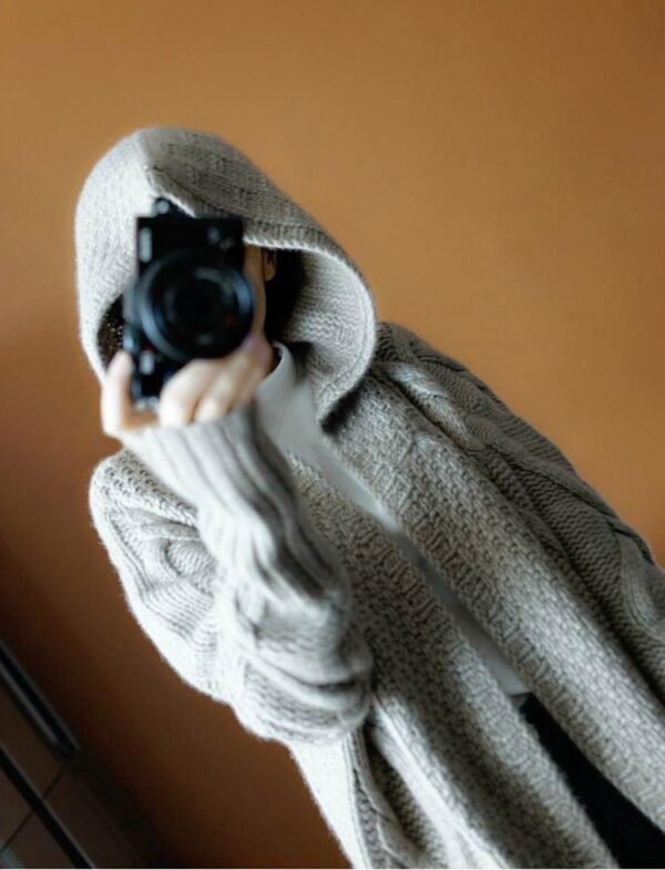 Woman Knit Cardigan Long Coat - Image 6