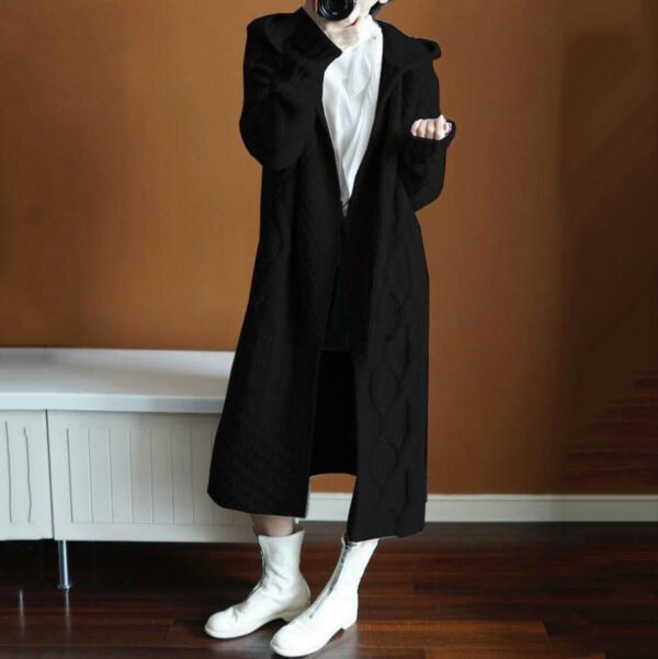 Woman Knit Cardigan Long Coat - Image 4